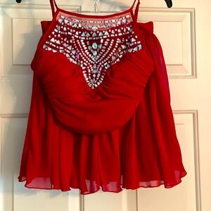 Women’s 2 piece red dress, size 3/4